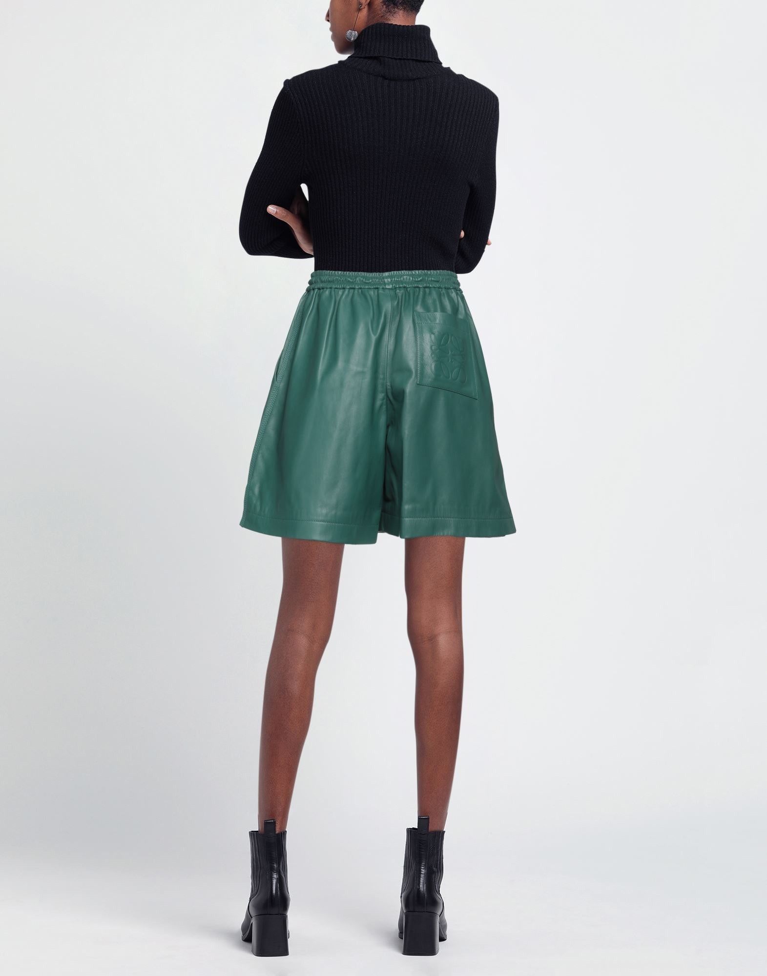 Green Women's Leather Pant - 3