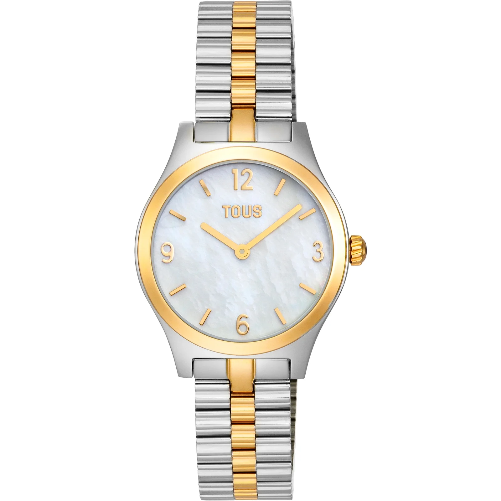 Analog Watch with steel and gold-colored steel bracelet, and mother-of-pearl face TOUS EPIC ICON - 1