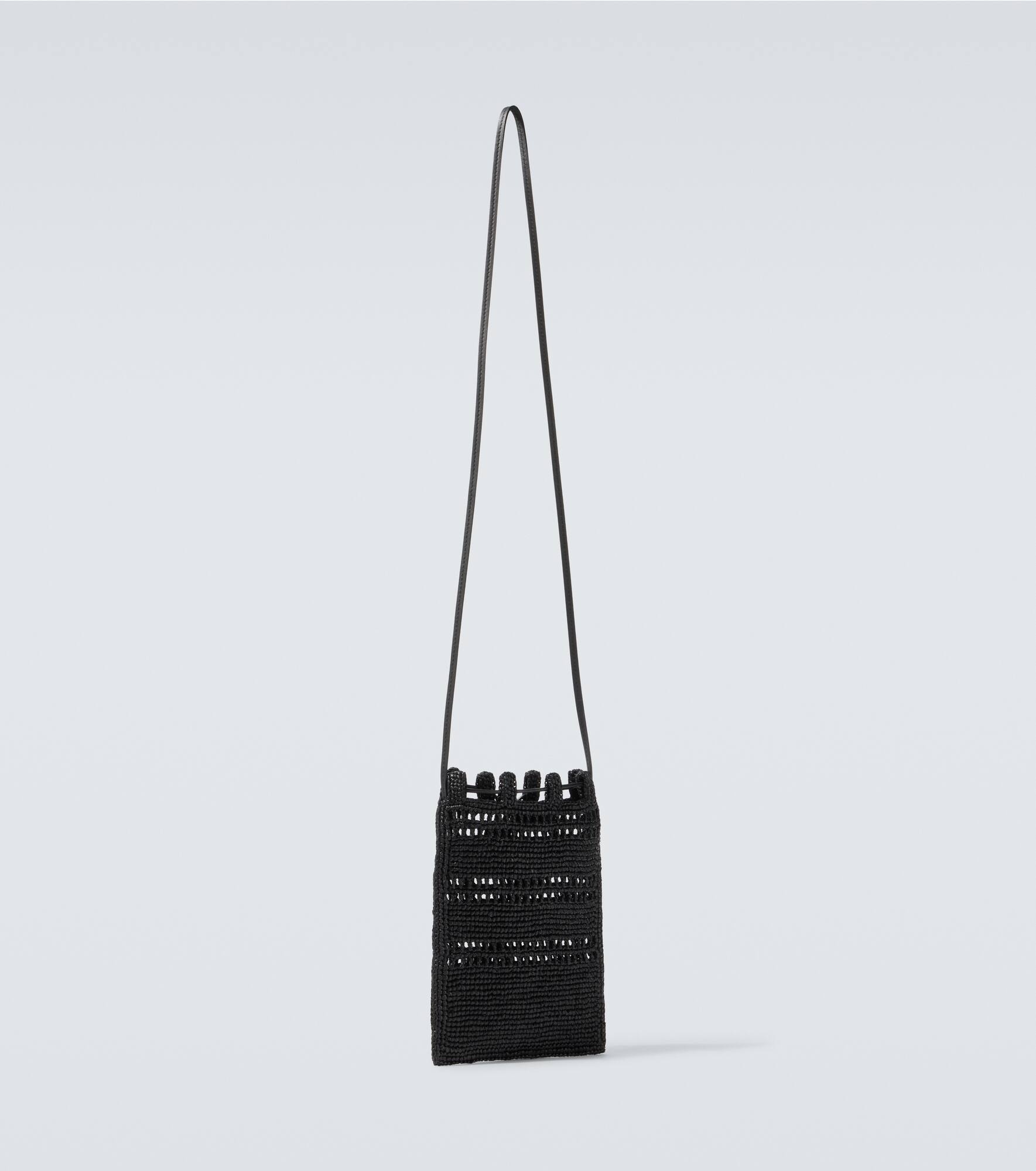 Paula's Ibiza logo raffia crossbody bag - 5