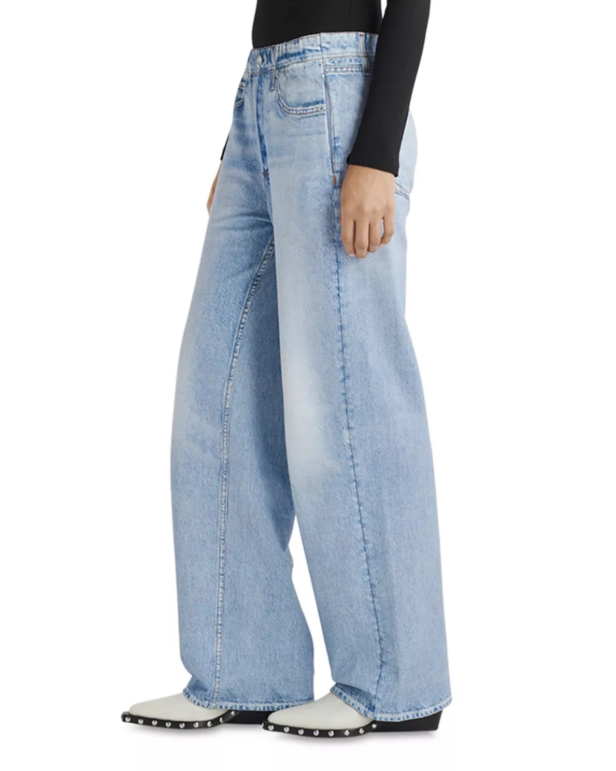 Miramar High Rise Wide Leg Cotton Terry Sweatpant Jeans - 4