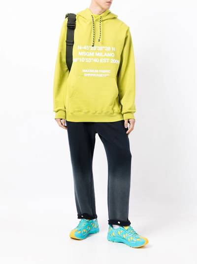 MSGM slogan print hoodie outlook