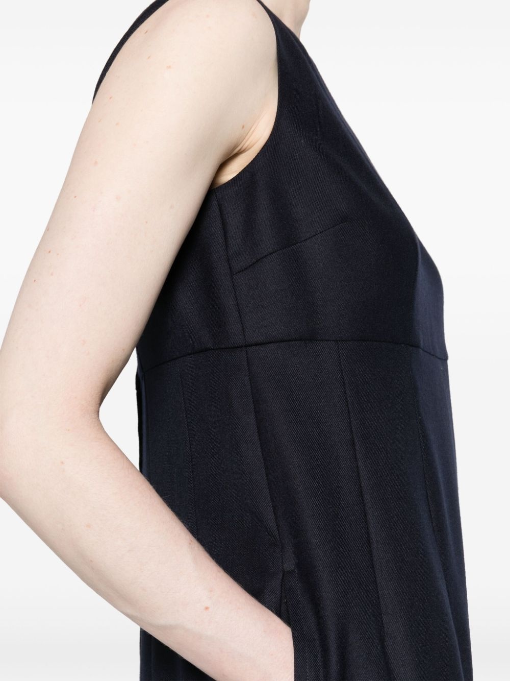 sleeveless wool-blend midi dress - 5