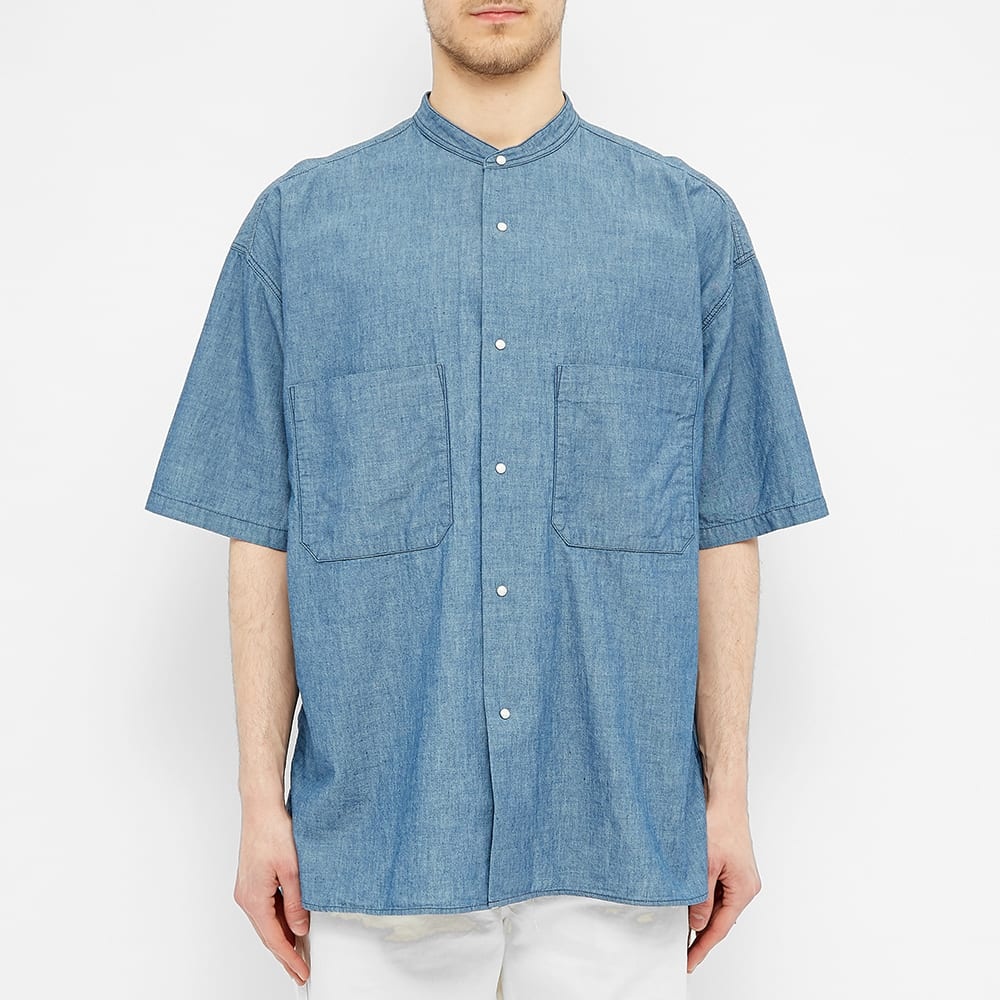 Nanamica Band Collar Short Sleeved Wind Shirt - 4