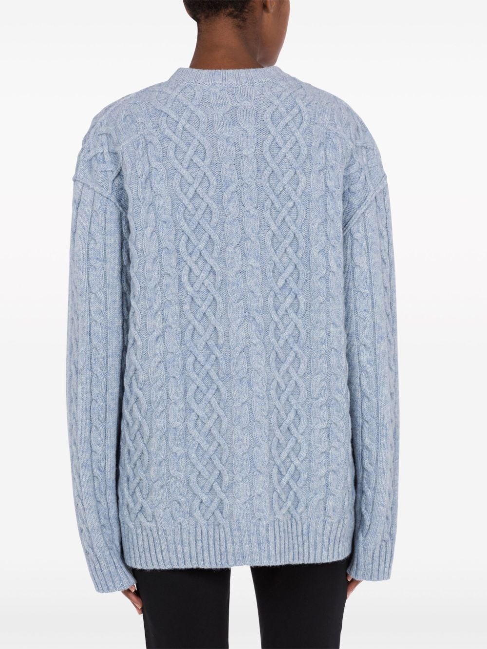 cable knit virgin wool jumper - 3
