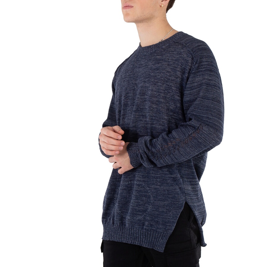 Yohji Yamamoto Navy Open Work Po Sweater, Brand Size 3 (Large) - 5