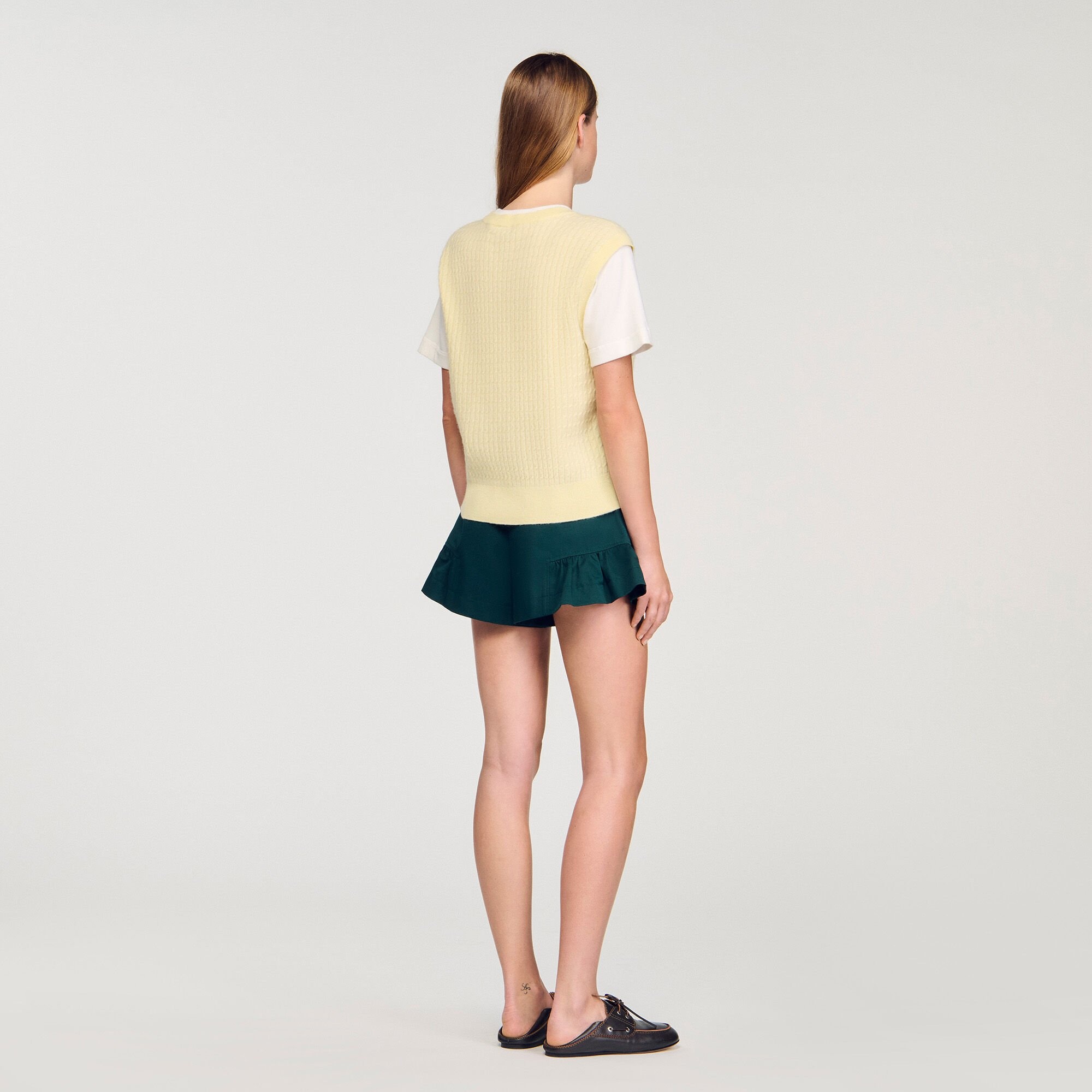 DUAL-MATERIAL KNIT SWEATER - 5