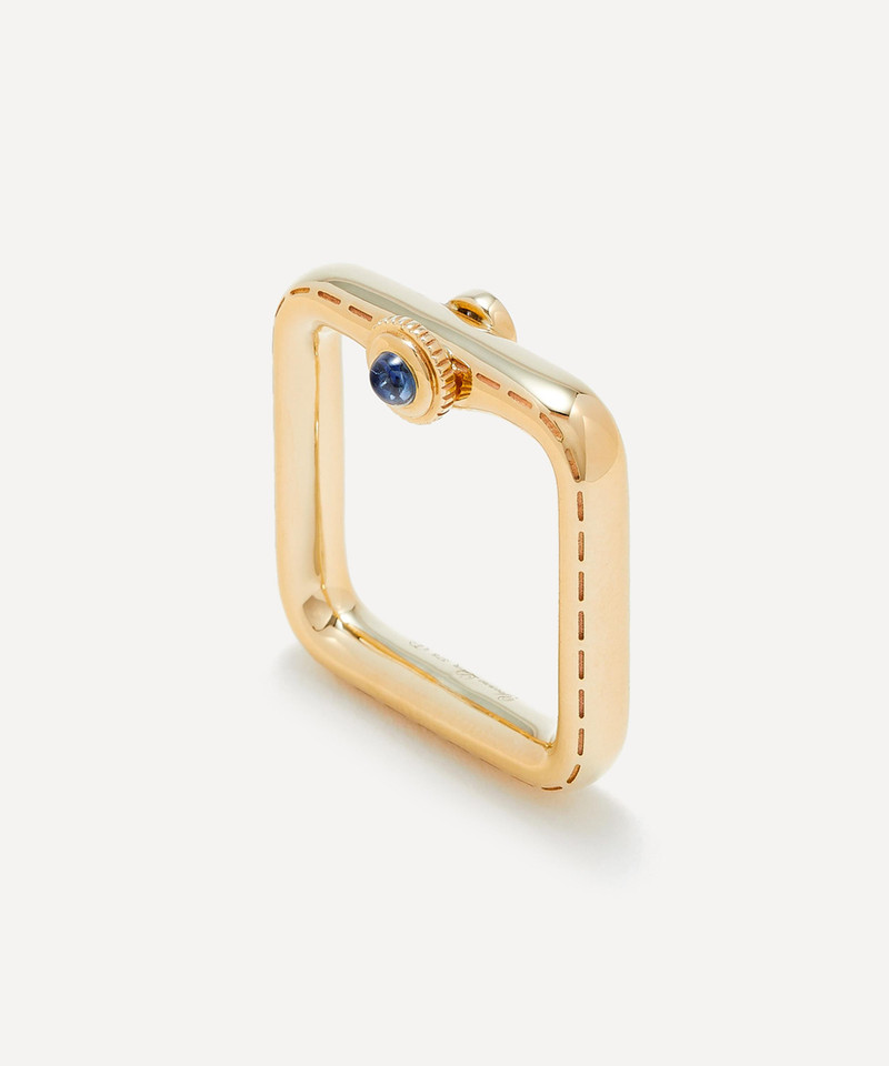 Yvonne Léon Bague Gousset 9-karat gold, sapphire and diamond ring Gold outlook