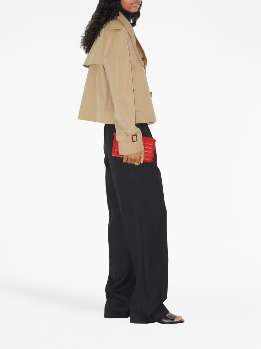 double-breasted cotton trench coat - 3