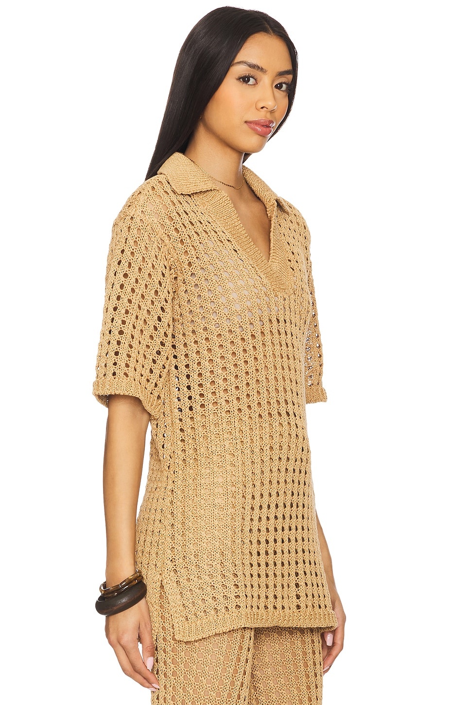 Brisas Crochet Polo Top - 2