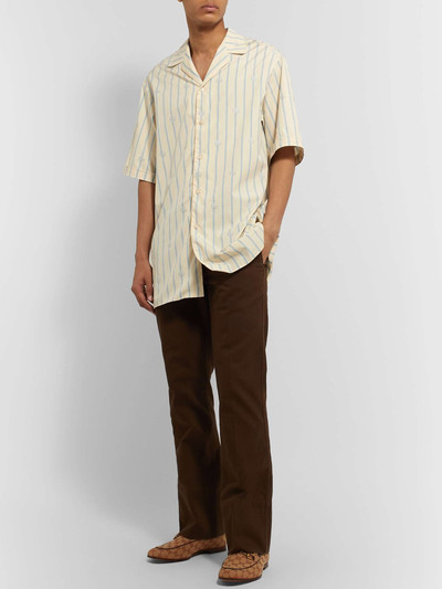 GUCCI Camp-Collar Logo-Jacquard Striped Cotton-Poplin Shirt outlook