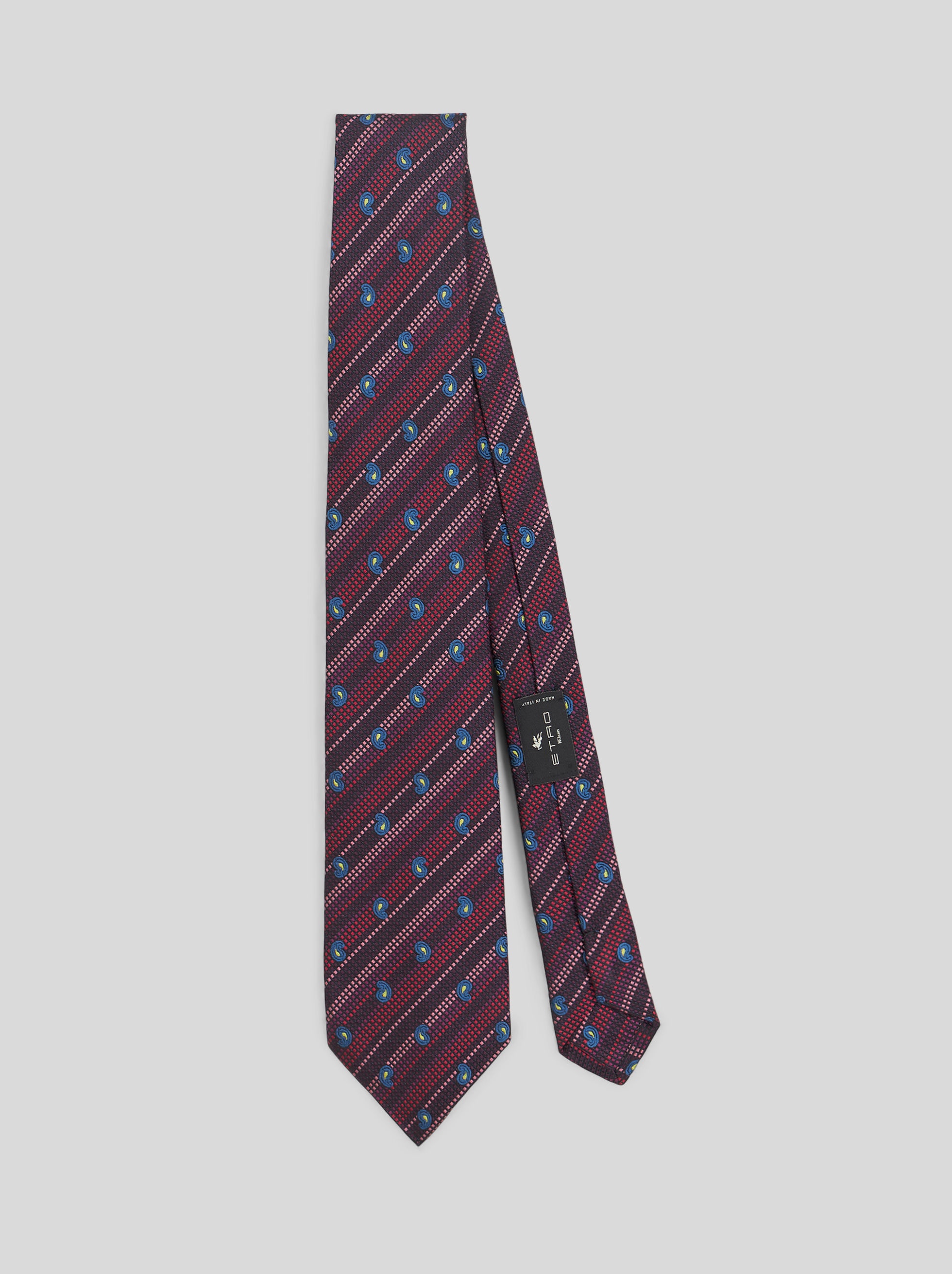 MICRO PAISLEY STRIPED TIE - 1