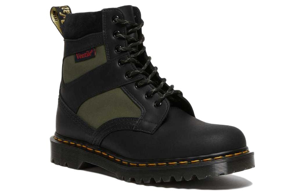 Dr. Martens 1460 Made in England Padded Panel Lace Up Boots 'Black Olive' 27754002 - 2