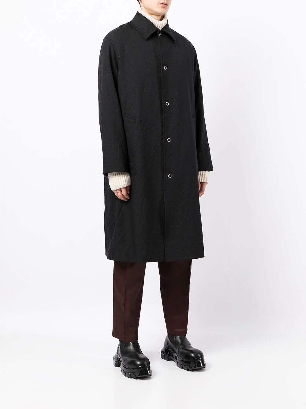 snap-button parka coat - 3