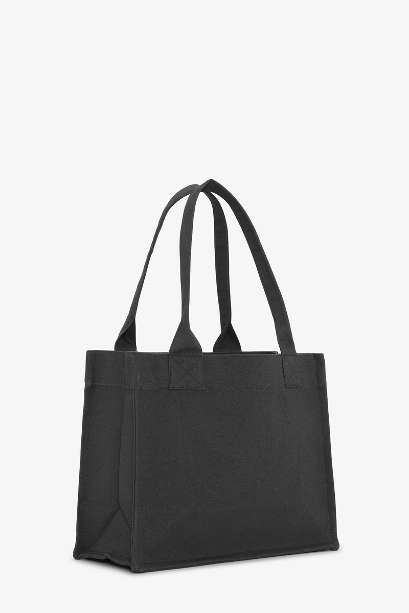 GANNI DARK GREY LARGE CANVAS TOTE BAG outlook