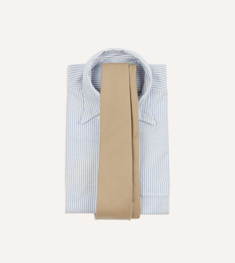 Drake's Camel Super Fine Merino Wool Self Tipped Tie outlook