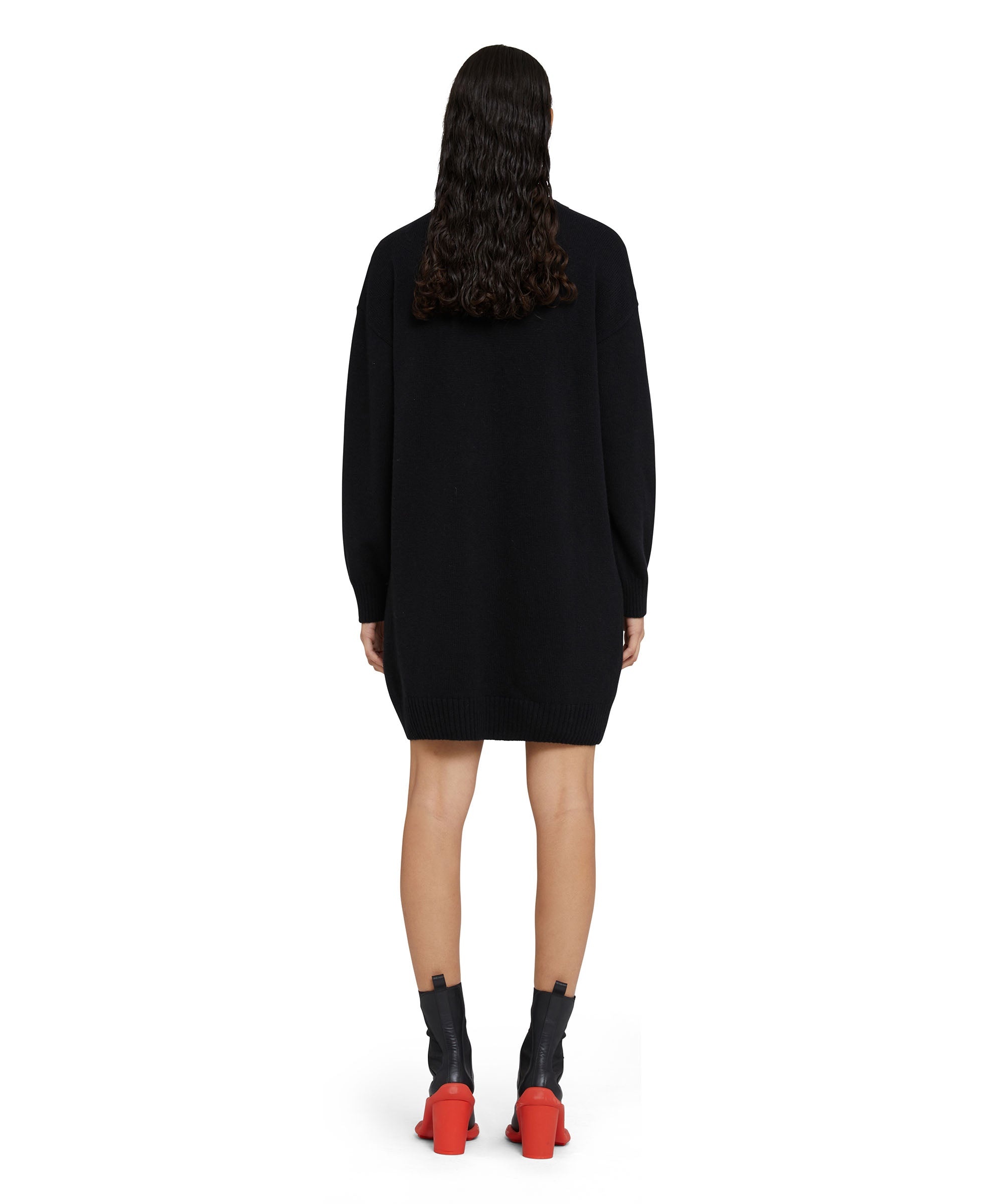 Plain cashmere jumper with V-neck - 3