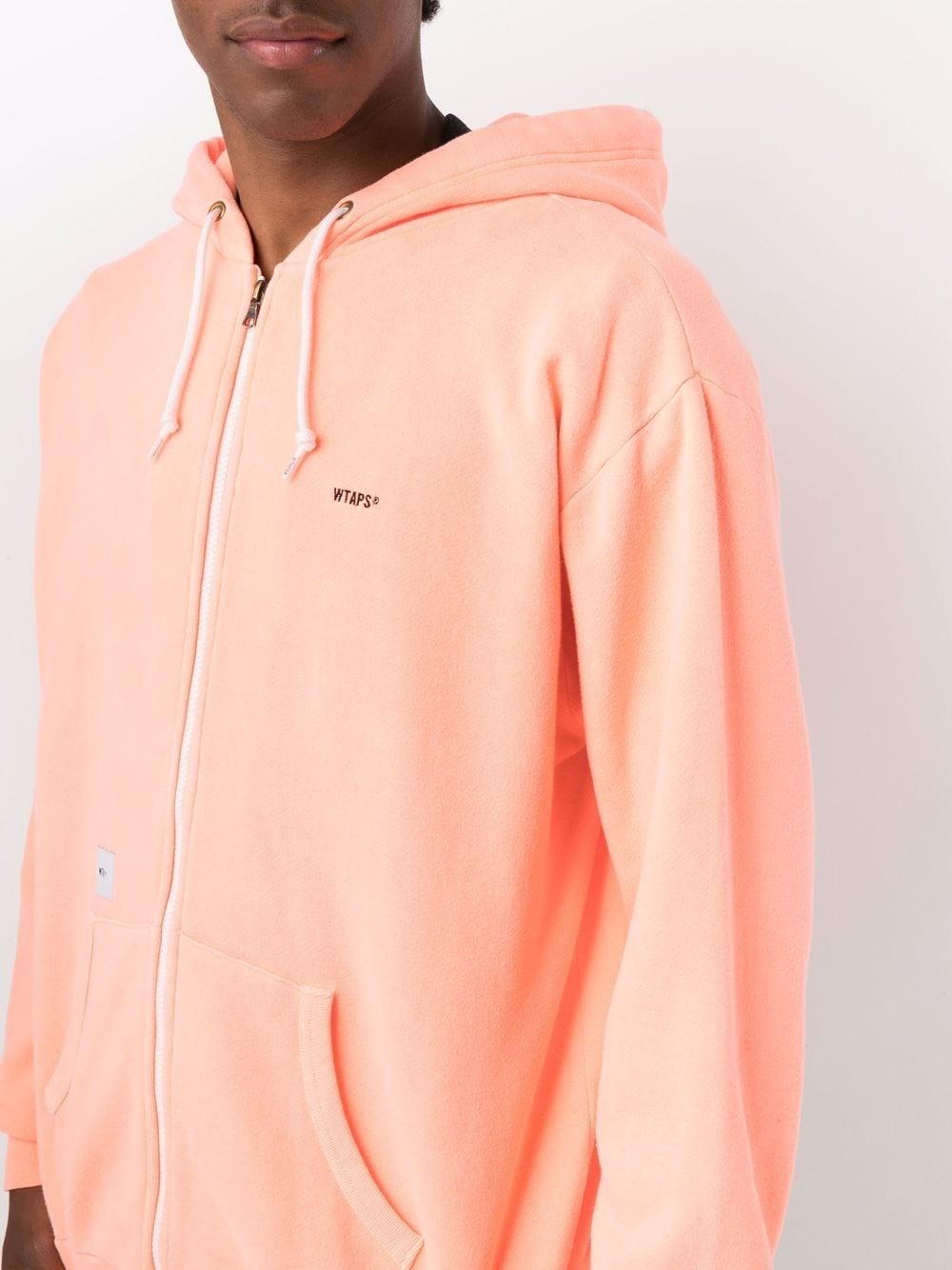 logo-embroidered zip-up hoodie - 6