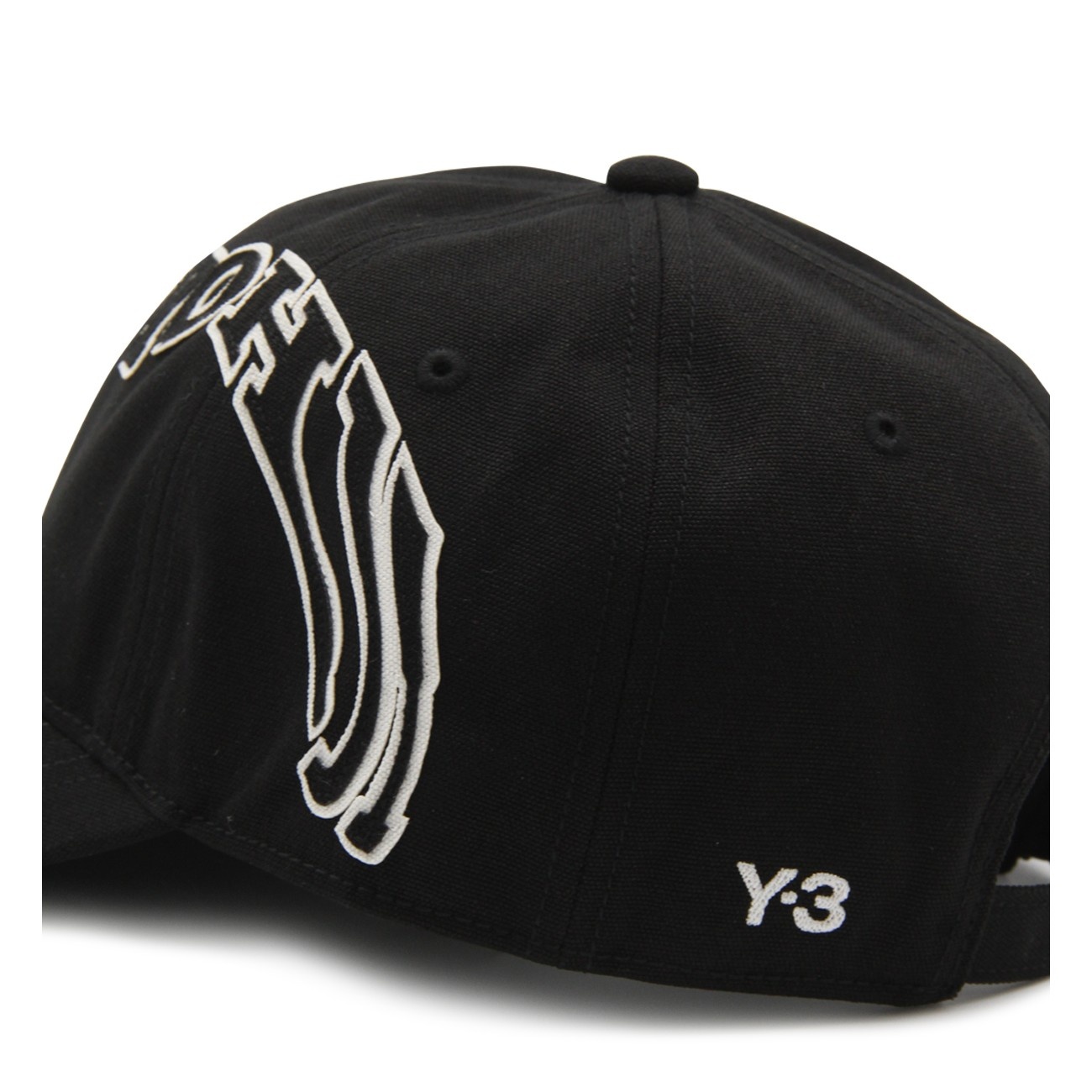 black and white cotton baseball cap - 2