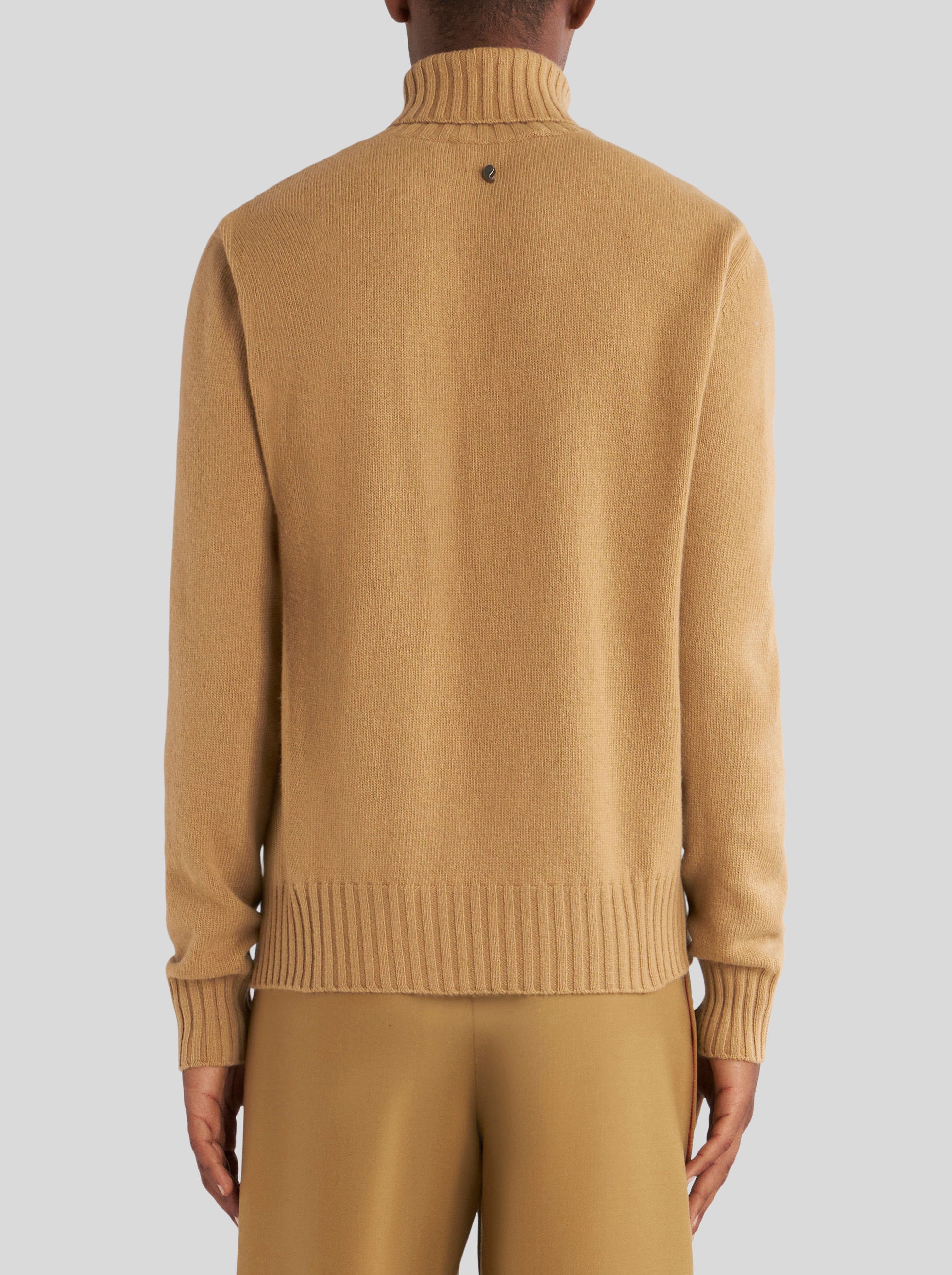 HIGH NECK JACQUARD INTARSIA SWEATER - 5