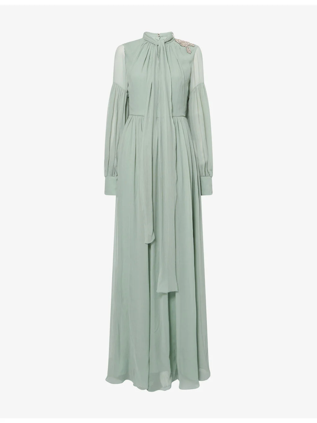Embellished Silk Maxi Gown - 1