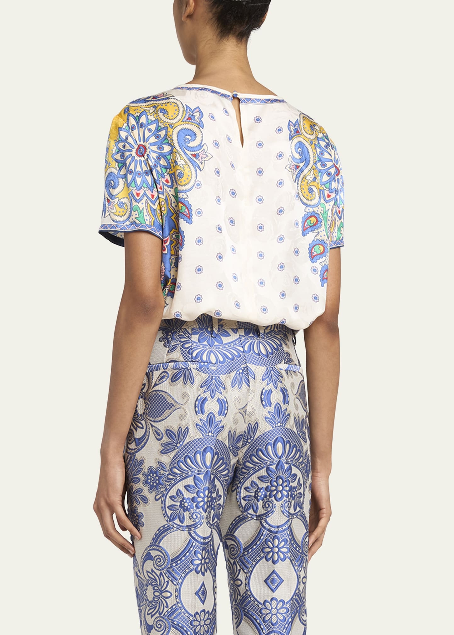 Short-Sleeve Paisley-Print Top - 3