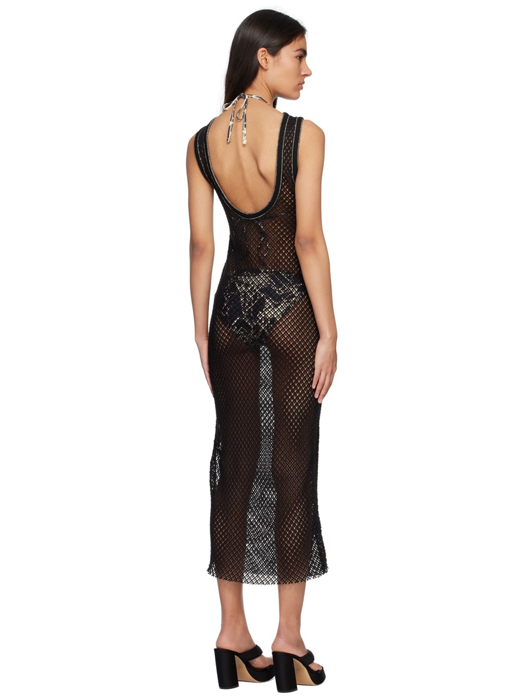 Black Low Back Maxi Dress - 3
