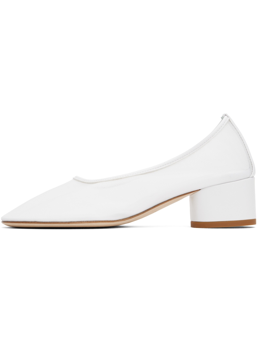 White Balla Pump Mesh Heels - 3