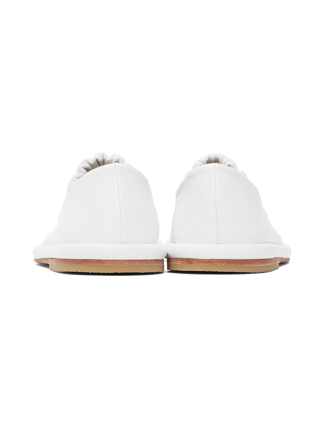 White Ruche Ballerina Flats - 2