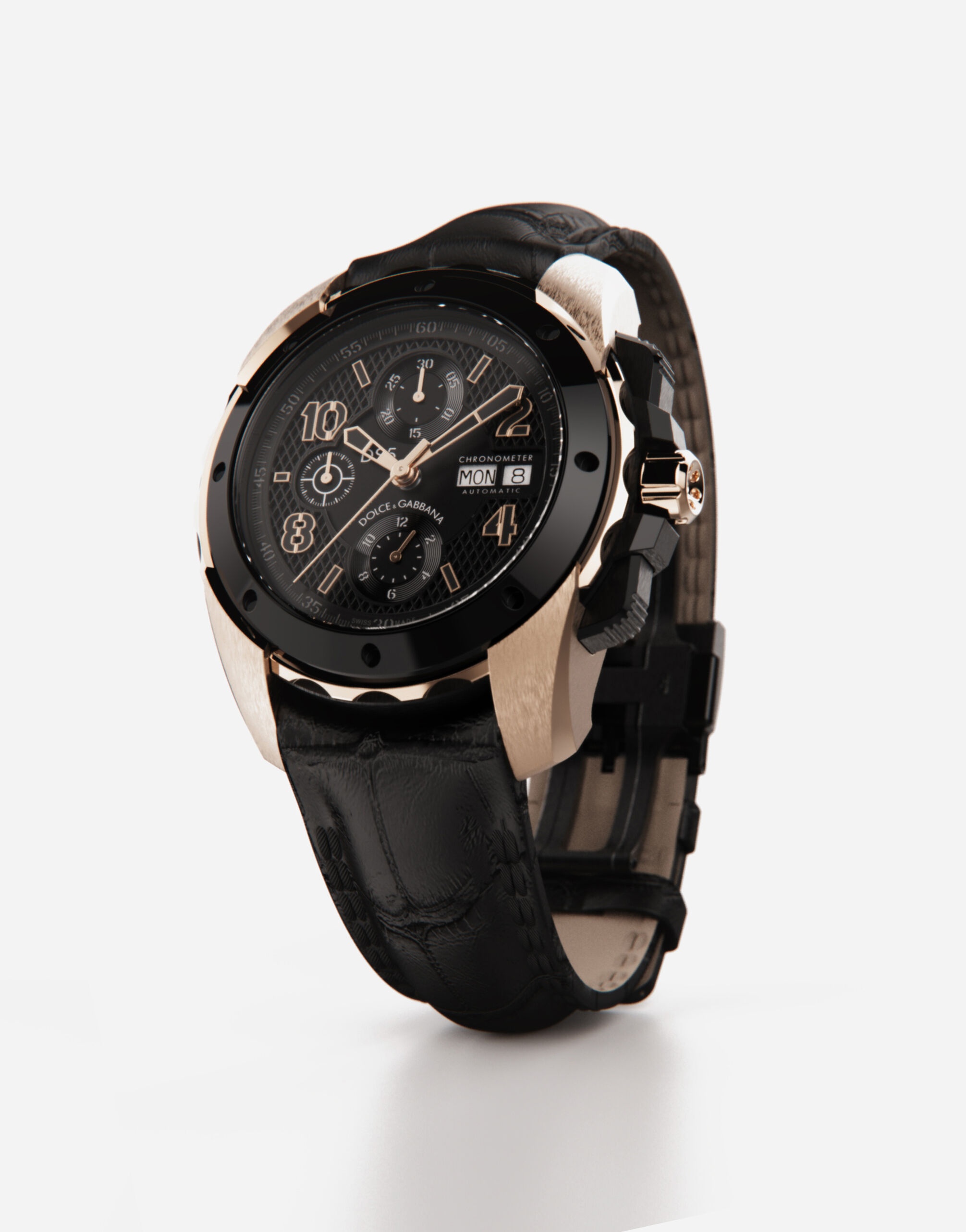 DS5 watch in red gold and steel with pvd coating - 3