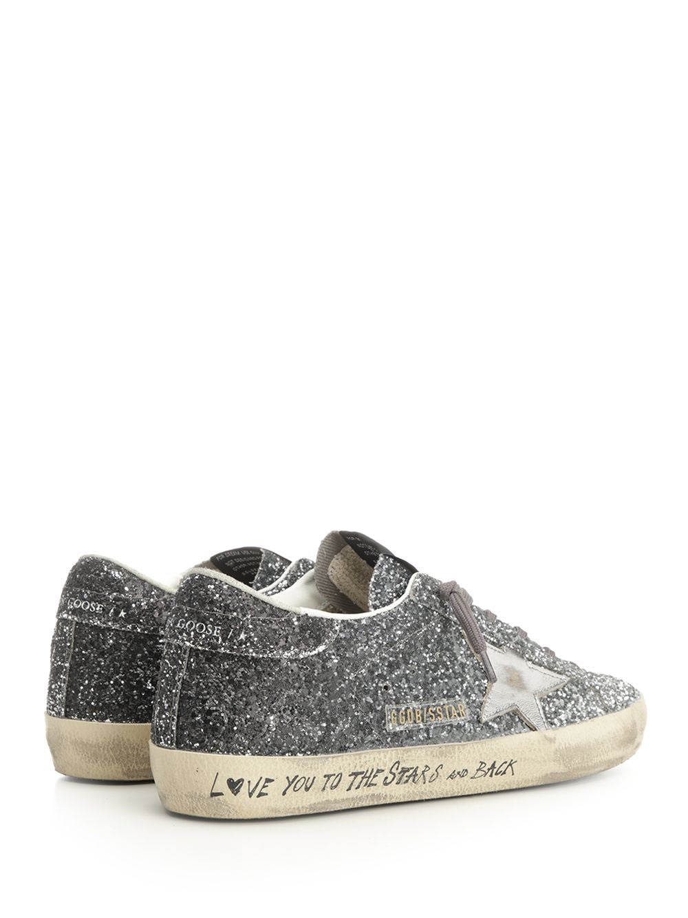 Super-Star Classic With List Glitter Upper Toe Tongue And Heel Laminated Star Sneakers Grey - 3