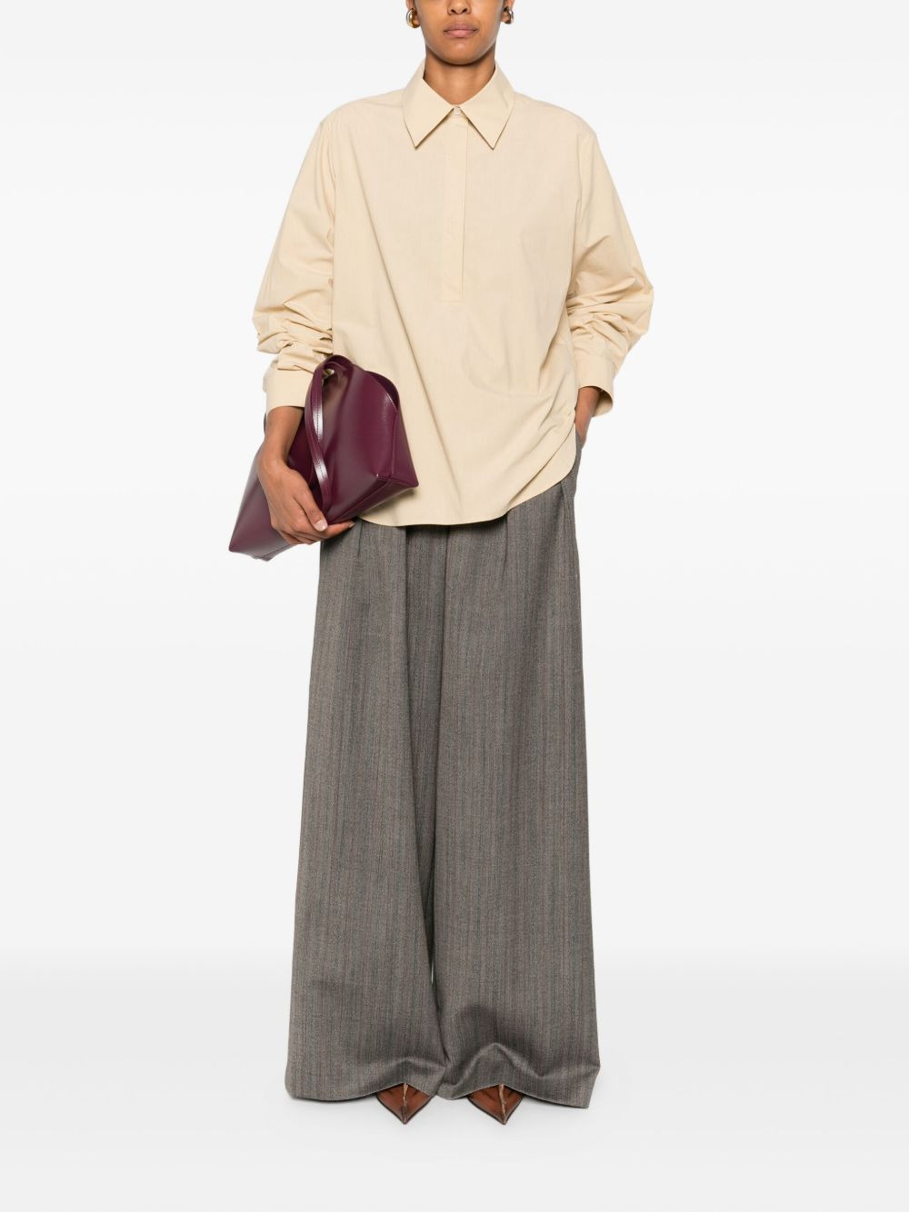 Margan long-sleeve curved hem shirt - 2