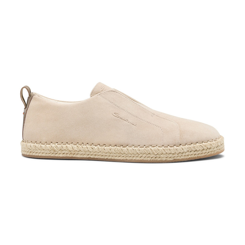 Men's beige suede espadrilles 1