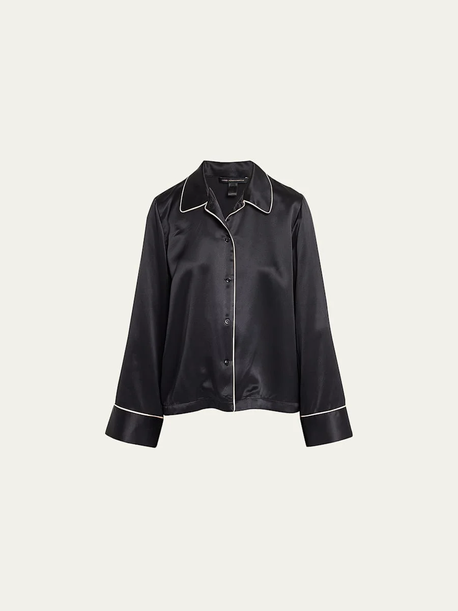 Kiki Button-Down Silk Lounge Top - 1