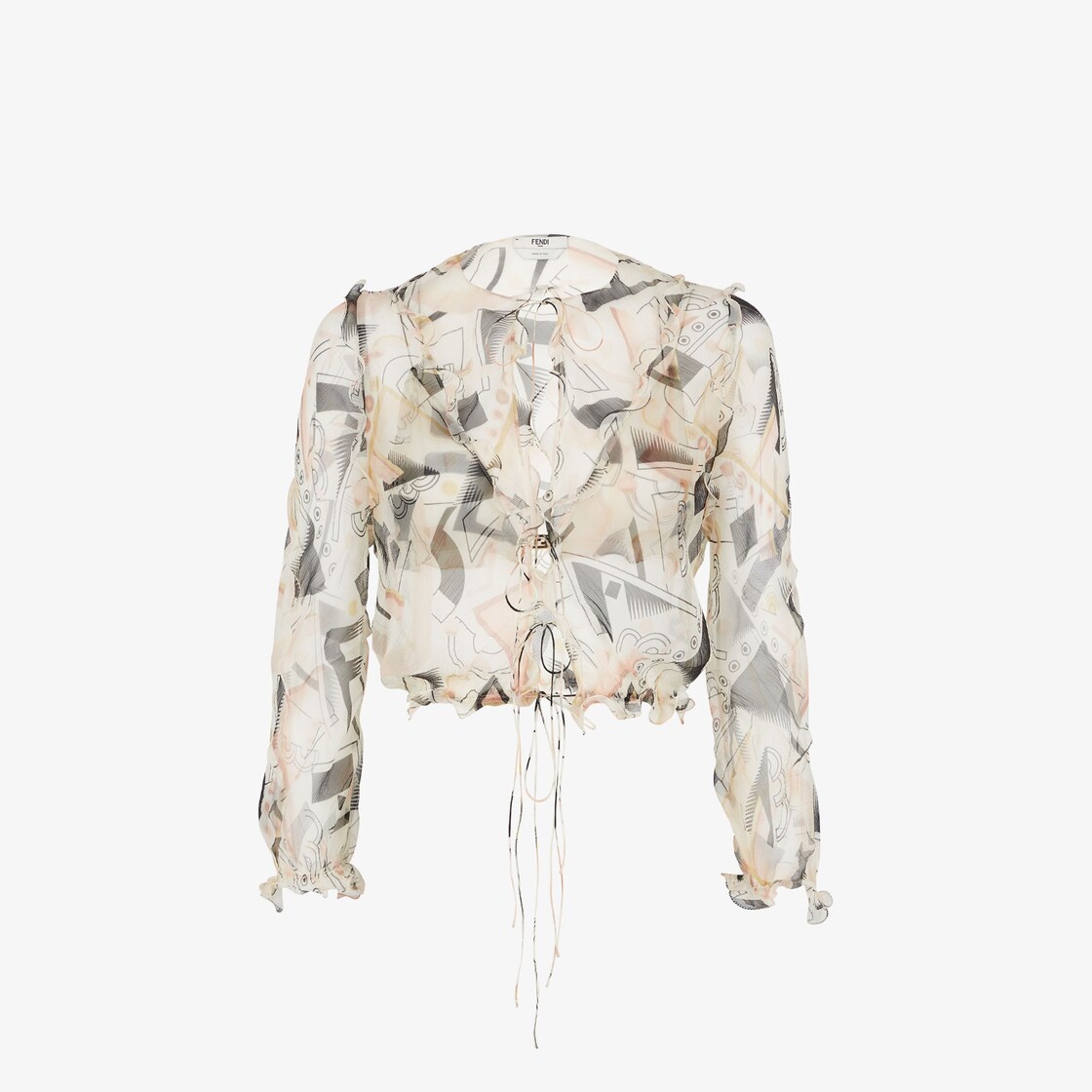 Multicolor printed chiffon shirt - 1