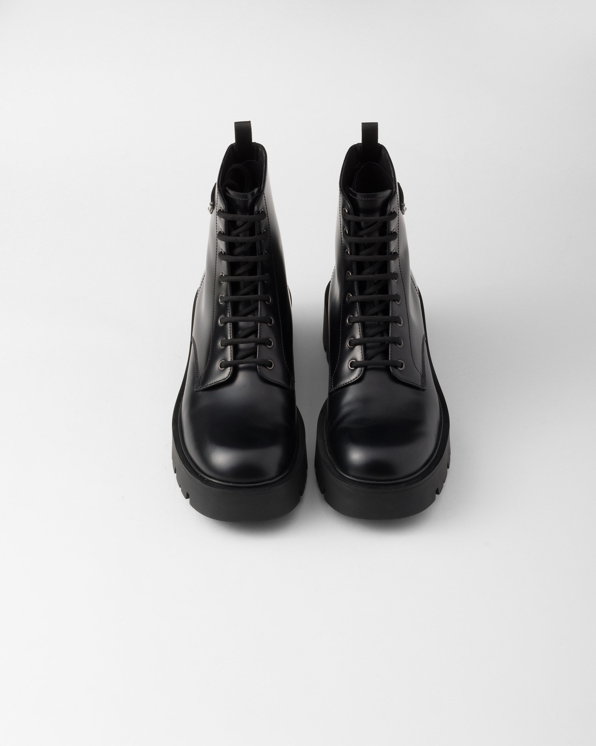 Brushed leather combat boots - 4