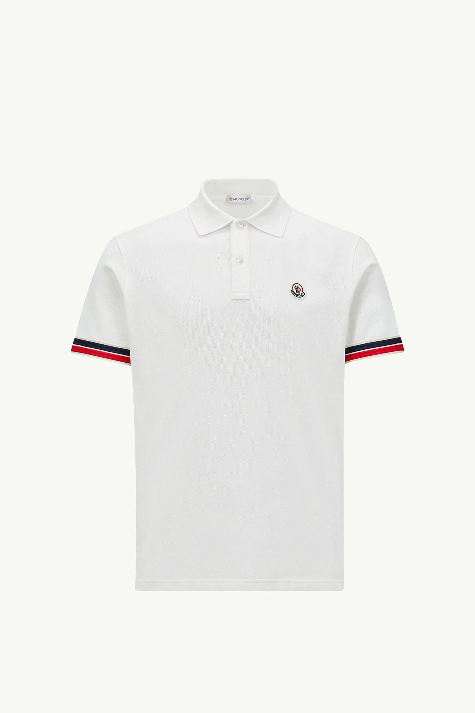 Striped Trim Cotton Piquet Polo Shirt - 1