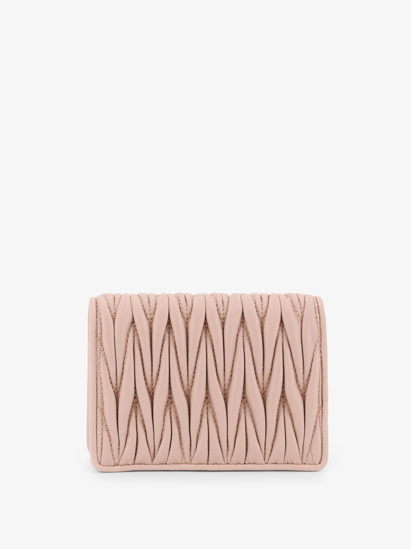 Miu Miu Quilted Leather Wallet With Front Lettering Logo outlook
