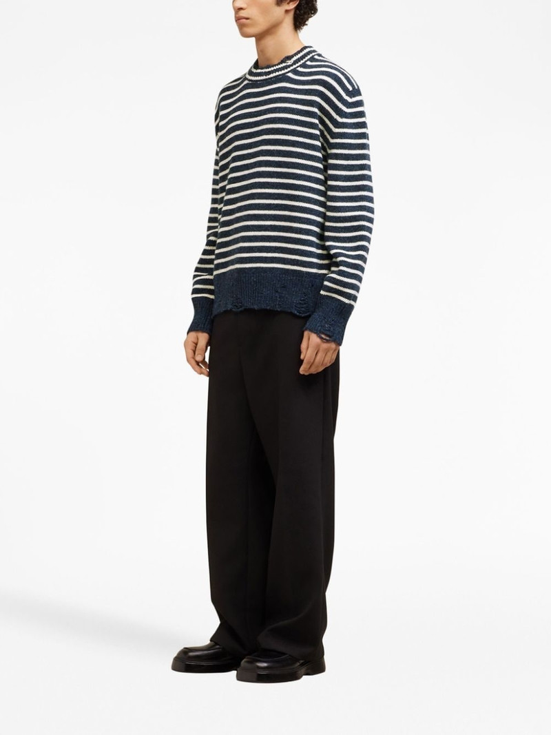 AMI Paris striped ribbed crew neck jumper outlook