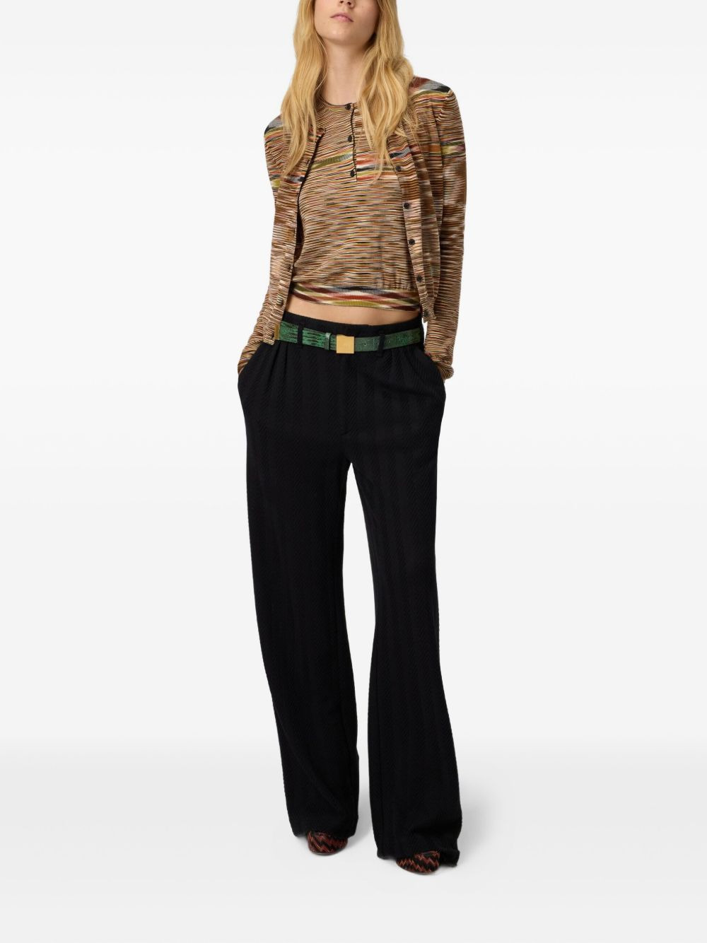 patterned wool-blend cardigan - 2
