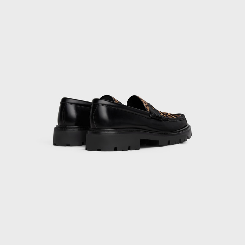 CELINE MARGARET LOAFER WITH TRIOMPHE SIGNATURE in POLISHED BULL & LEOPARD PRINTED HAIRY CALFSKIN outlook