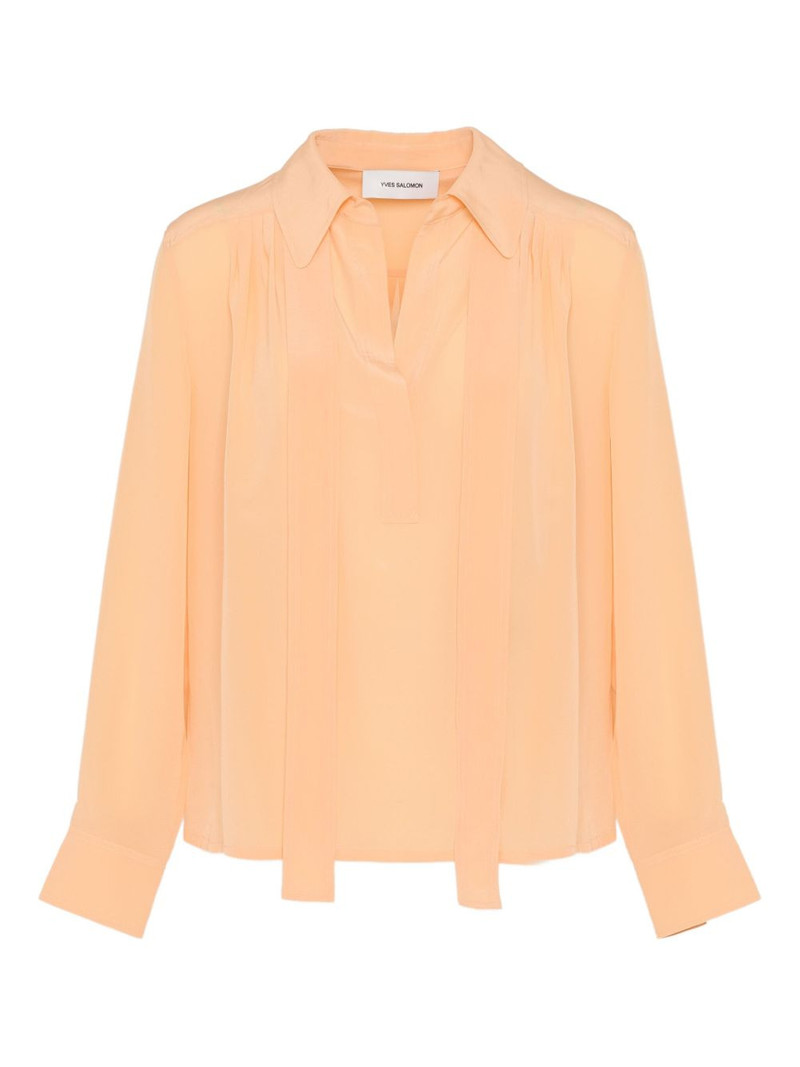 tie-neck silk blouse 1