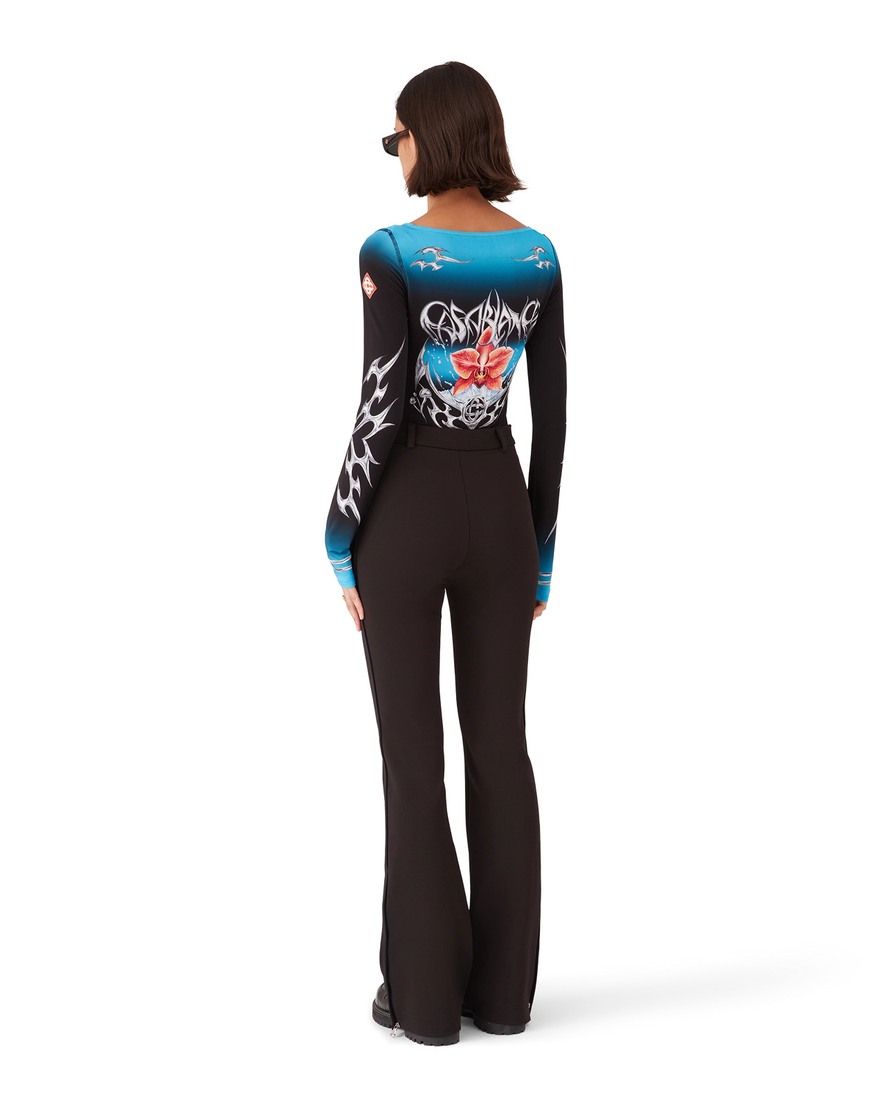 Blades Slinky Jersey Long Sleeve Top | Casablanca Paris - 5