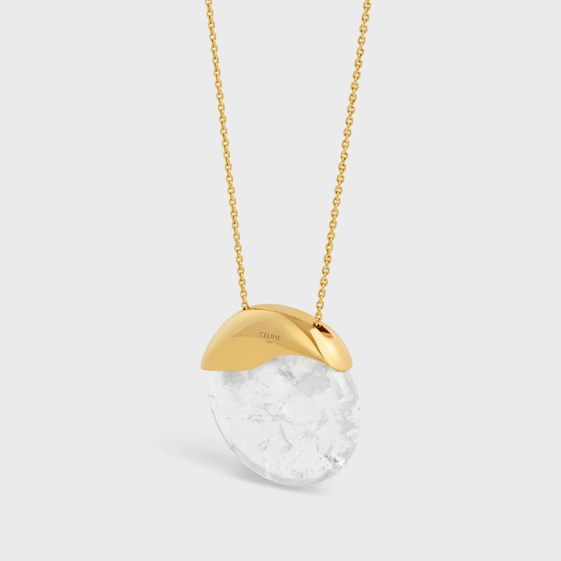 Les Pierres Celine Necklace in Rock Crystal and Brass with Gold Finish 3