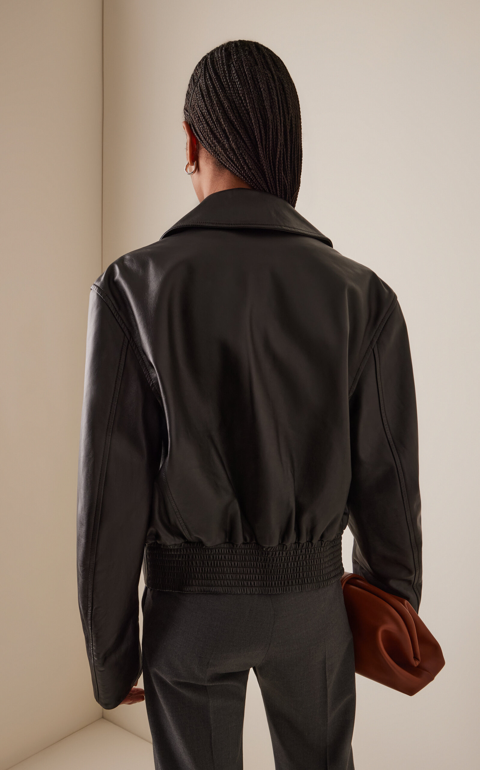 Boxy Leather Jacket black - 4