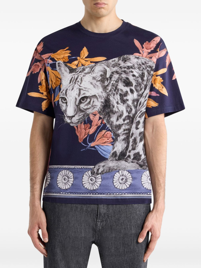 Etro placed-print cotton T-shirt outlook