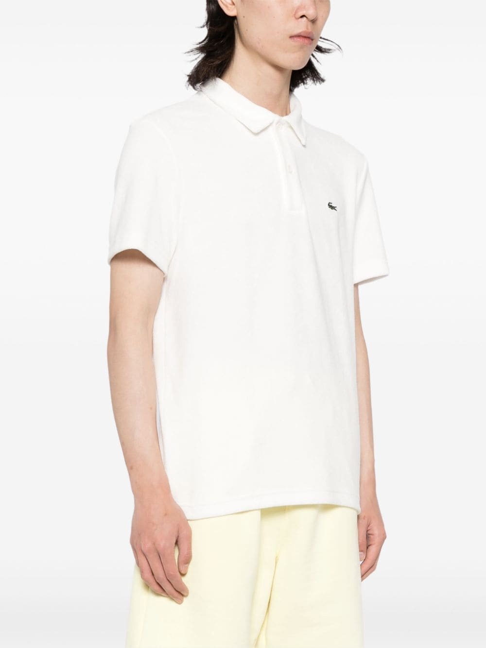 logo-appliquÃ© velvet polo shirt - 3