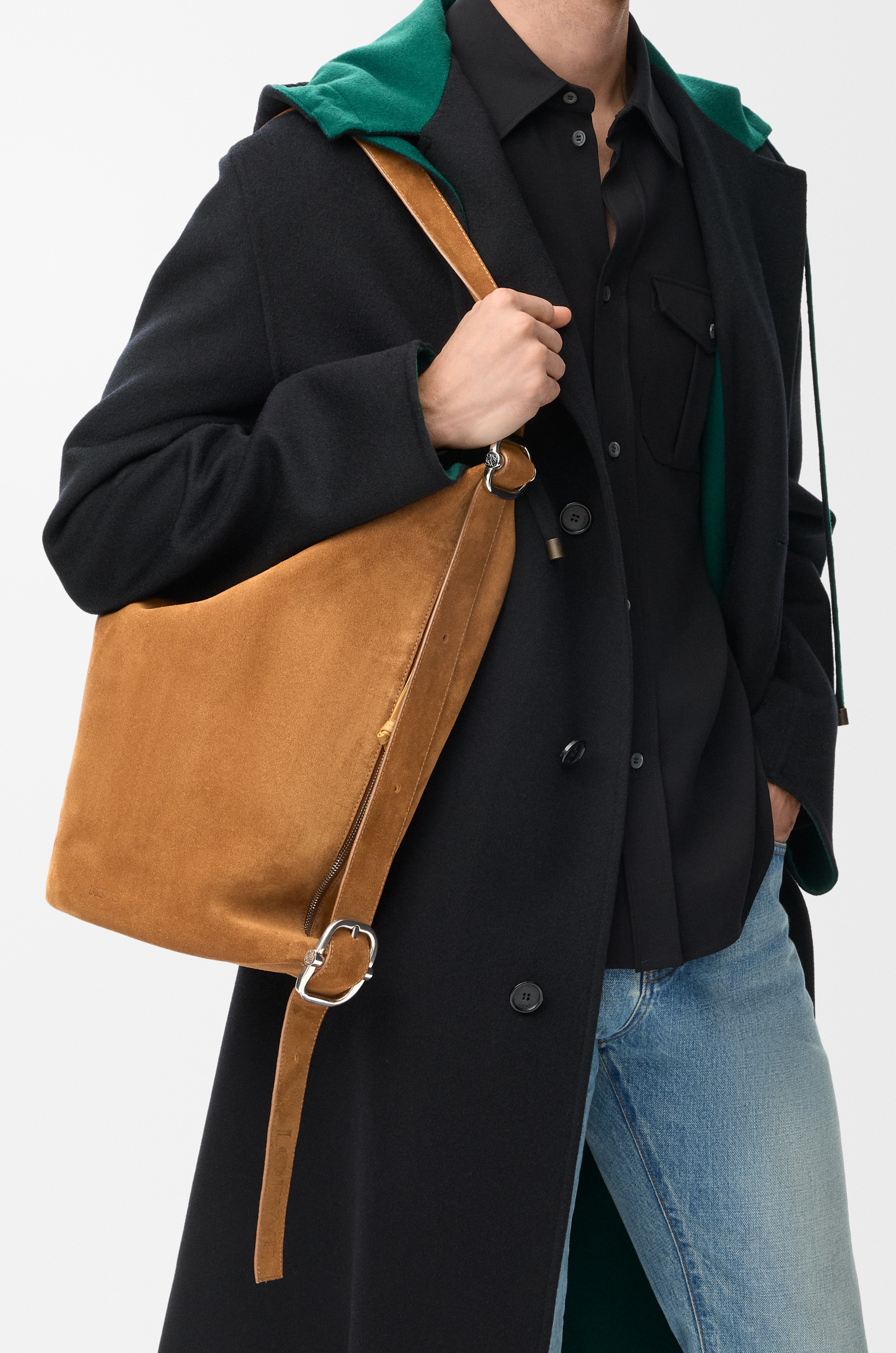 Medium Loop bucket in suede calfskin - 2