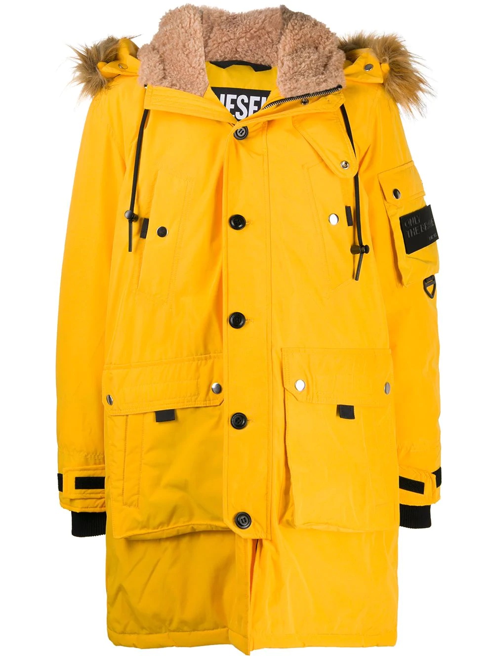 hooded parka coat - 1