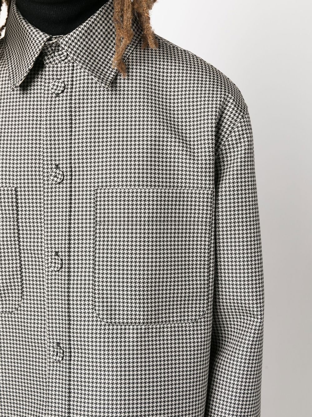 reversible houndstooth-check jacket - 5