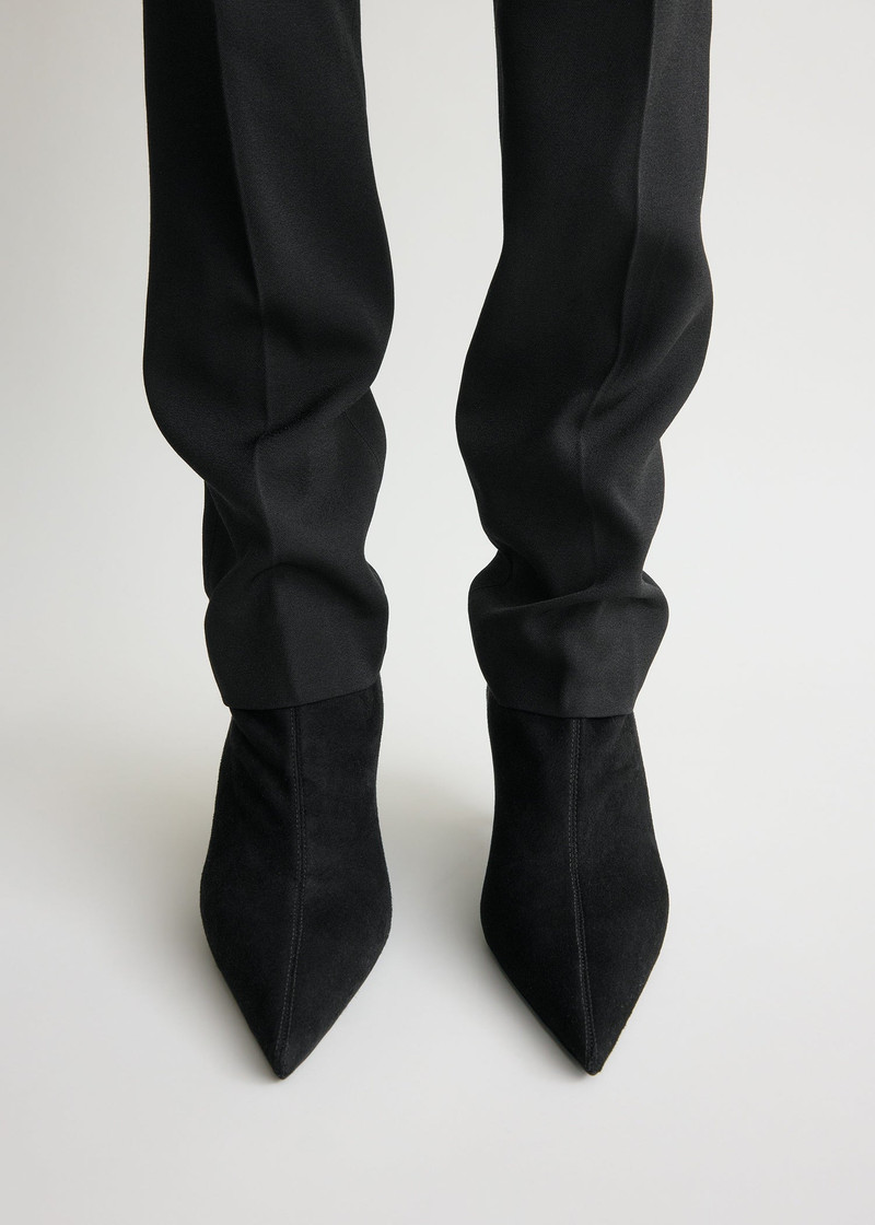 TOTEME Suede heeled sock boots black outlook
